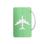 étiquette de valise avion vert