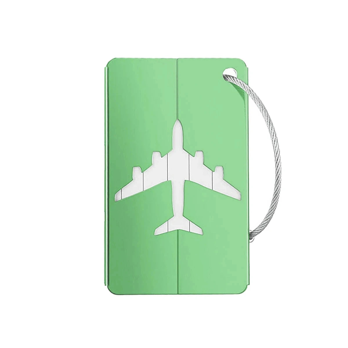 étiquette de valise avion vert