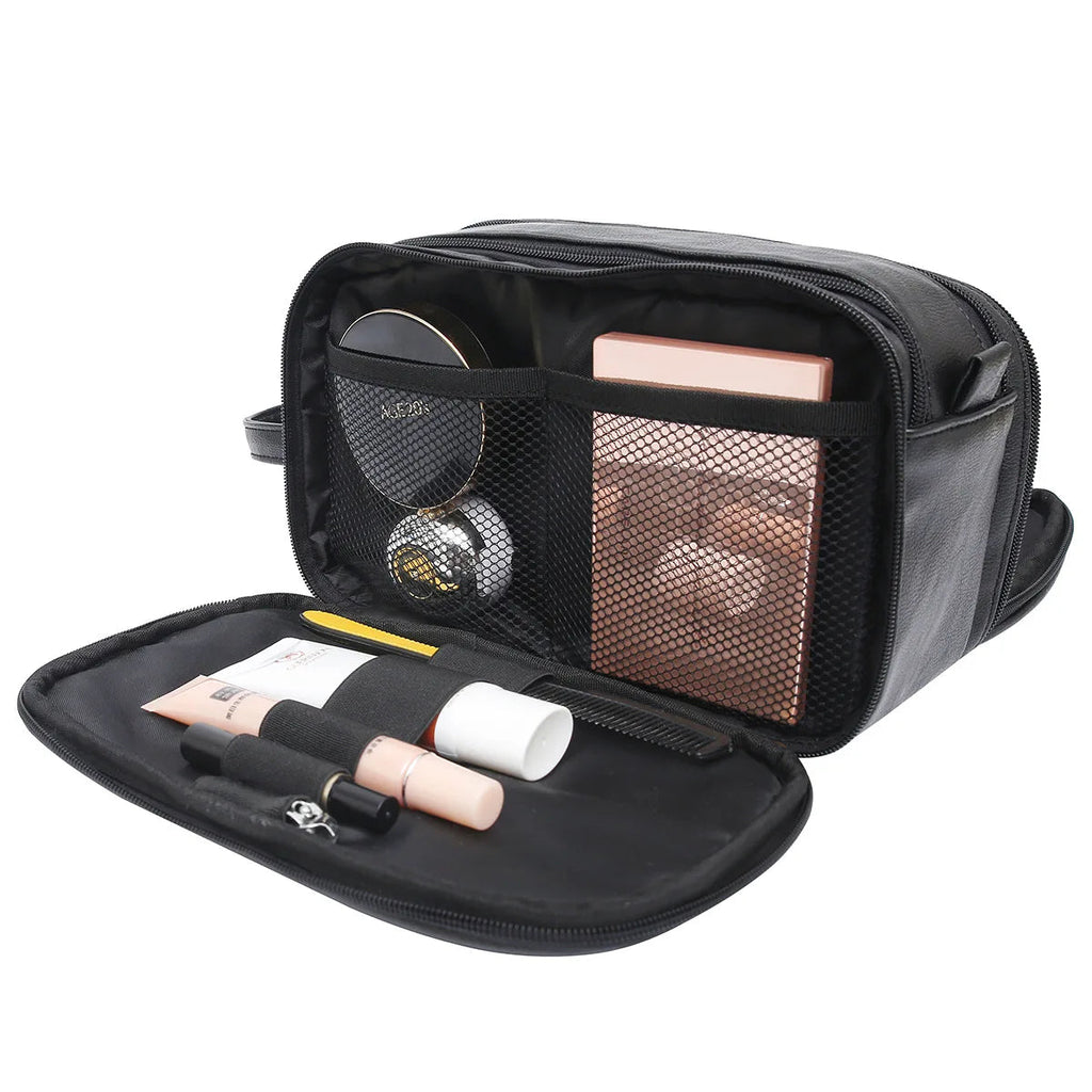 grande trousse de toilette homme barbe rasage noir
