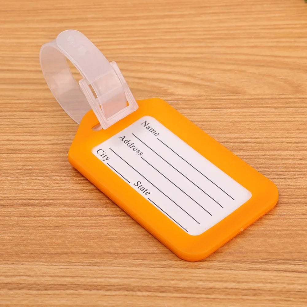 étiquettes porte adresse valise plastique