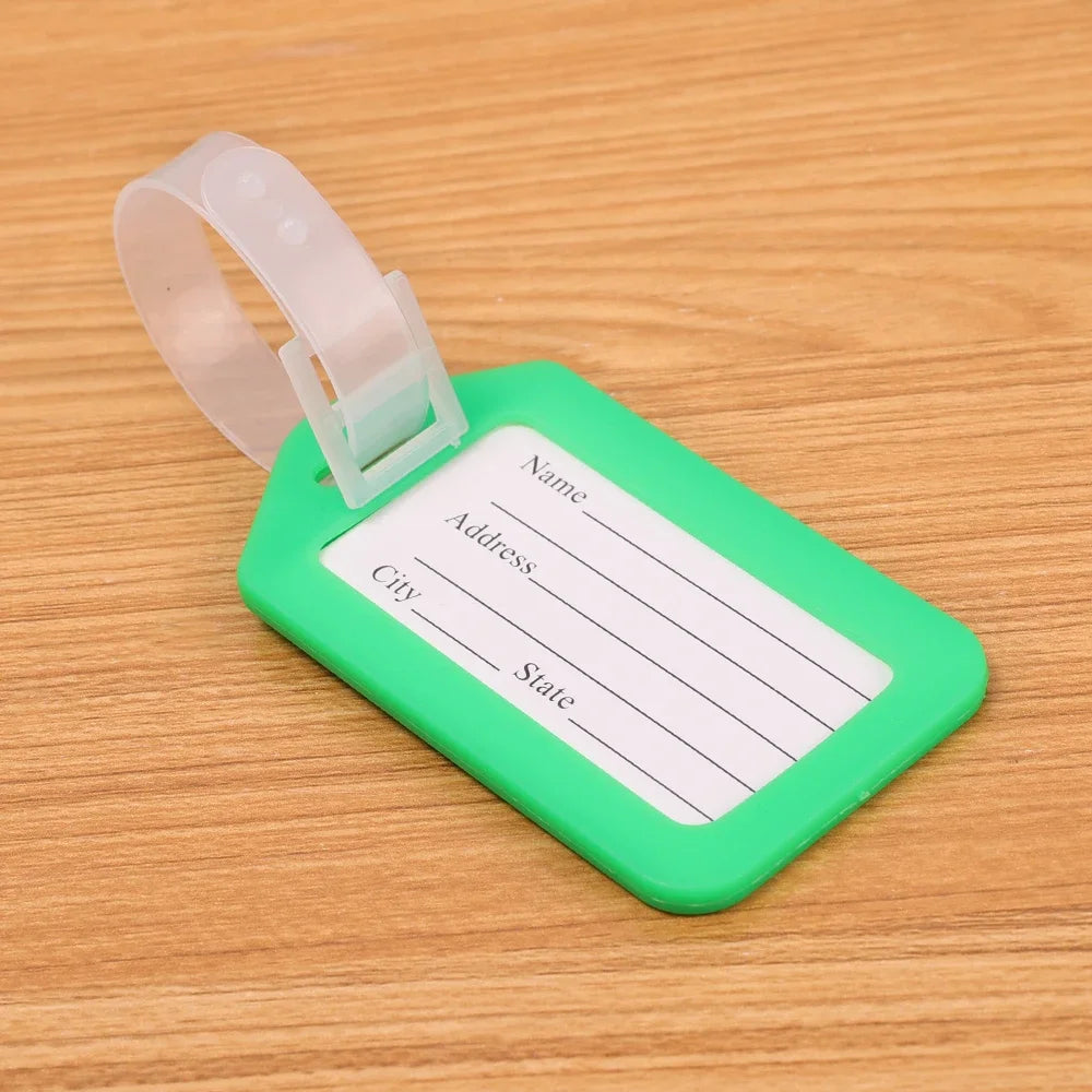 étiquette porte adresse valise plastique