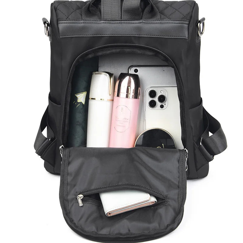 sac a dos anti pickpocket femme design matelassé ouverture dos