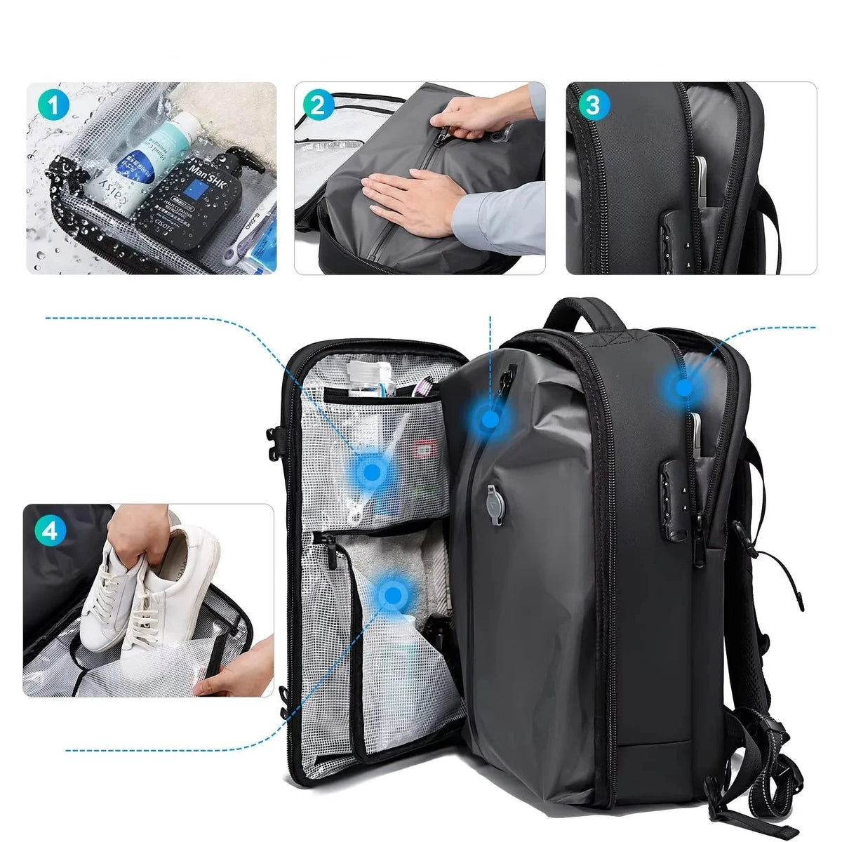 sac a dos aspiration sous vide voyage
