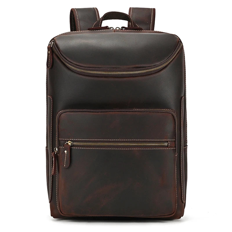 sac a dos marron cuir hommes travail