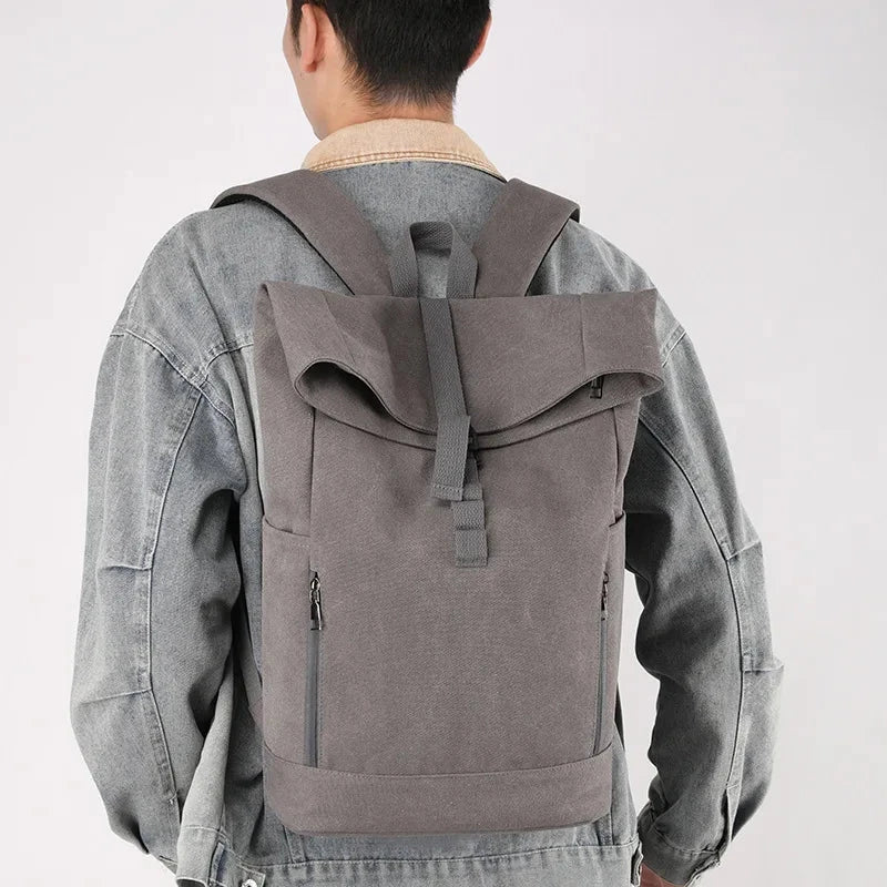sac a dos roll top toile hommes