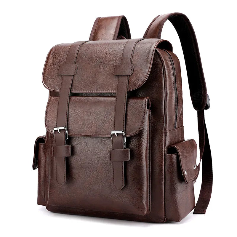 sac à dos cartable vintage couleur marron foncé