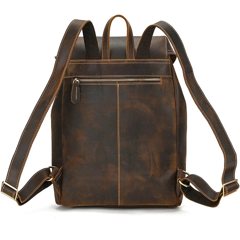 sac a dos vintage cuir marron
