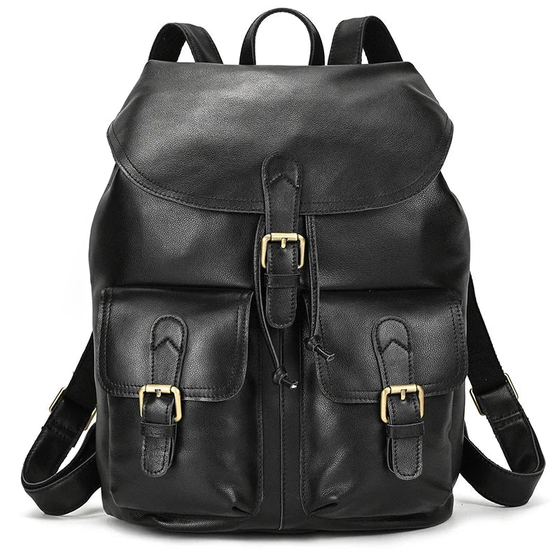sac a dos vintage cuir noir