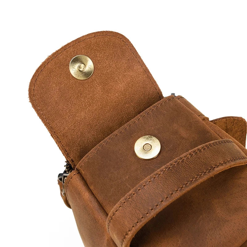trousse de toilette cuir marron hommes vintage