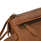 trousse de toilette cuir marron homme vintage
