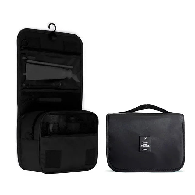 trousse de toilette voyage femme suspendue noire