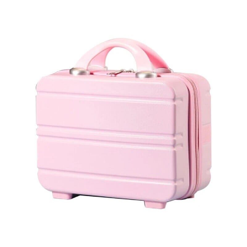 vanity de voyage rigide valise rose