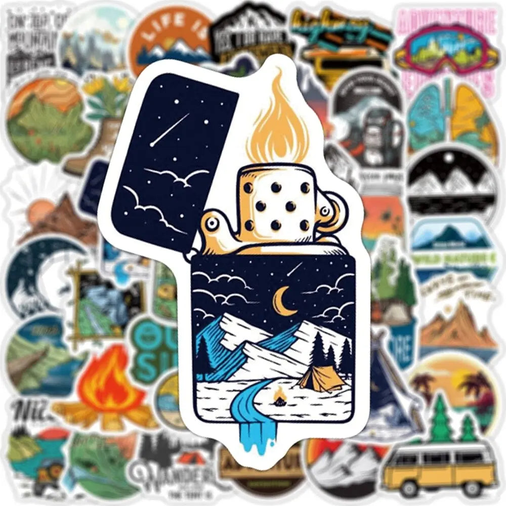 sticker valise voyage aventurier pack de 100