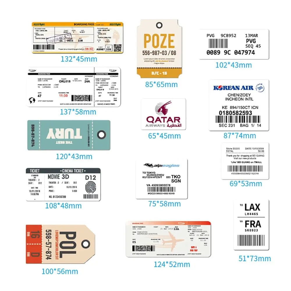 sticker valise cartes embarquement pack de 30