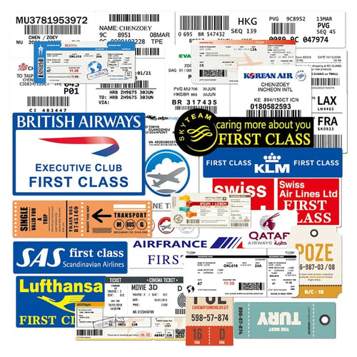 autocollant valise cartes embarquement pack de 30