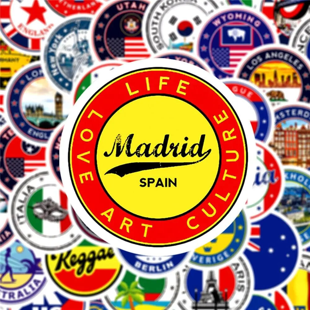 sticker valise globe trotteur pack de 60