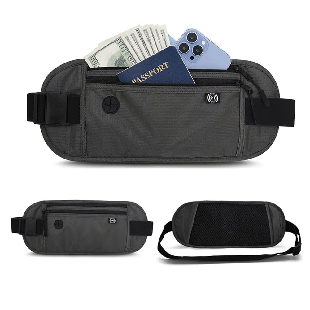 ceinture portefeuille voyage invisible anti-rfid