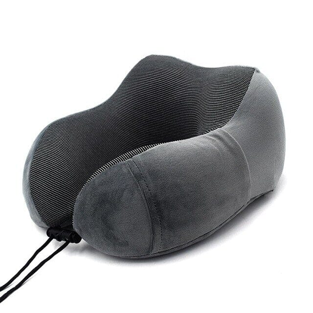 coussin voyage memoire de forme gris