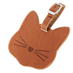 etiquette bagage chat cuir