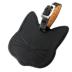 etiquette valise chat cuir