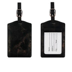 etiquette bagage marbre noir