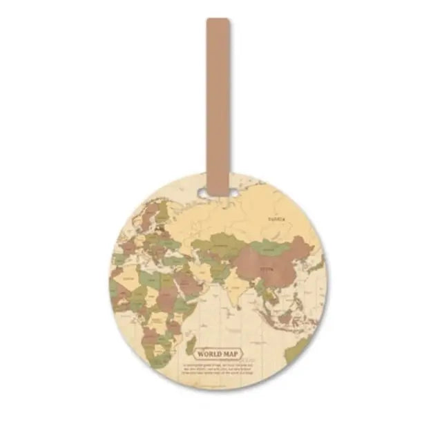 etiquette bagage world map