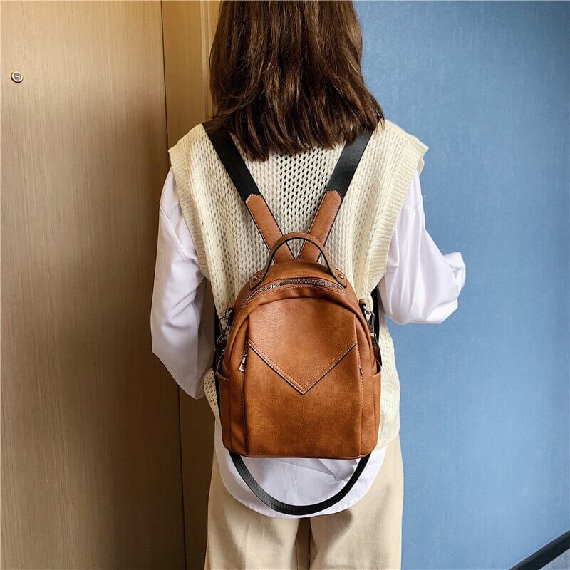 petit sac à dos femme marron vintage