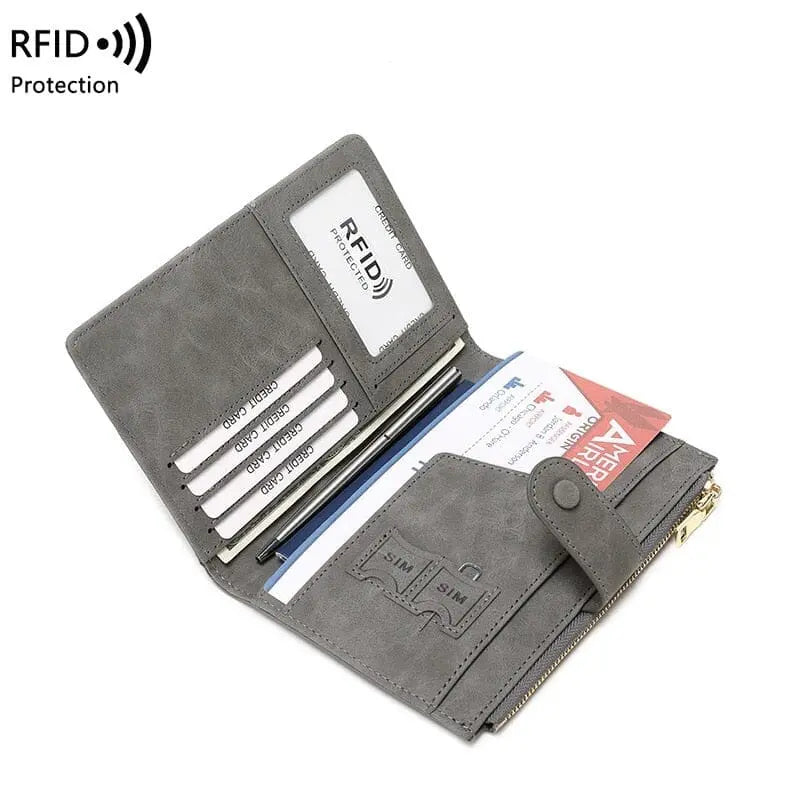 portefeuille de voyage femme pochette passeport anti rfid