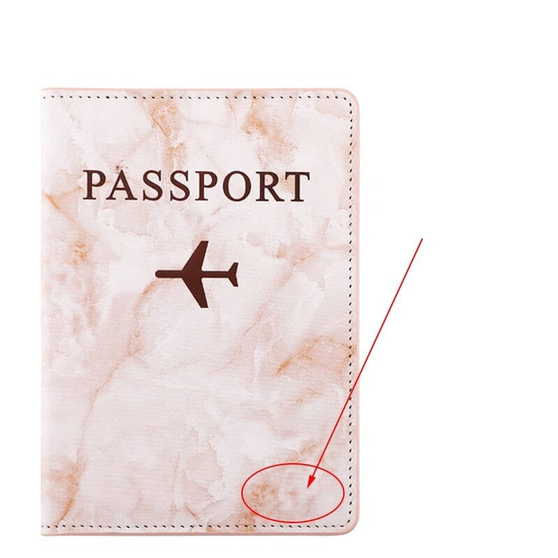 etui passeport personnalisé avion marbre