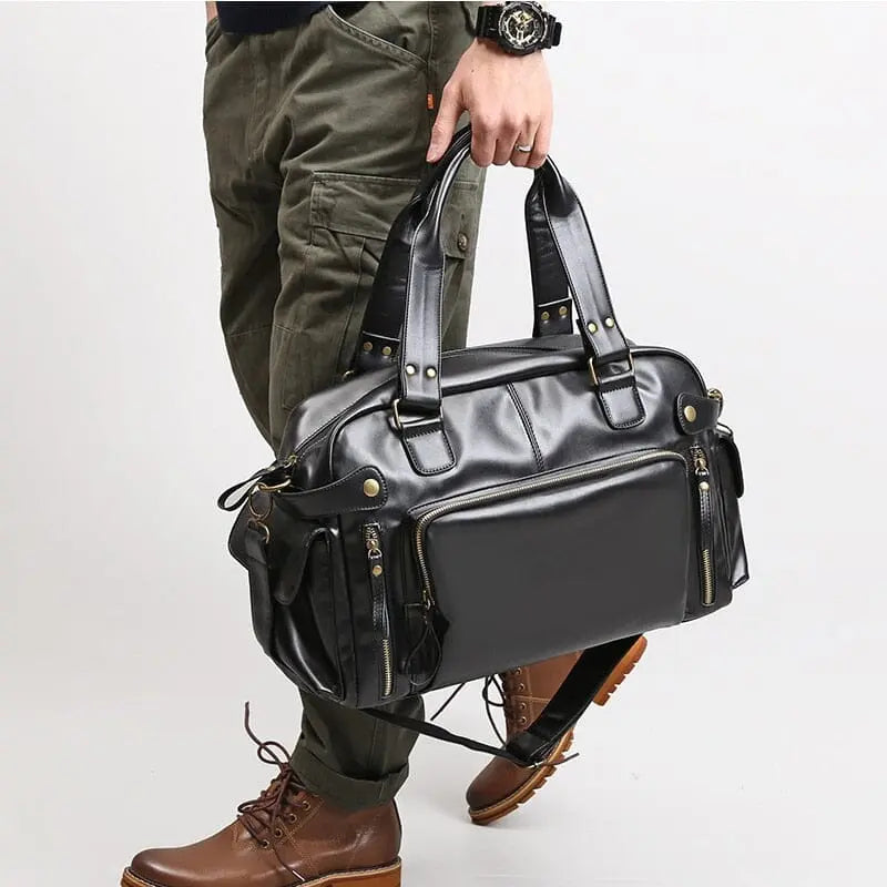sac de voyage homme luxe retro noir