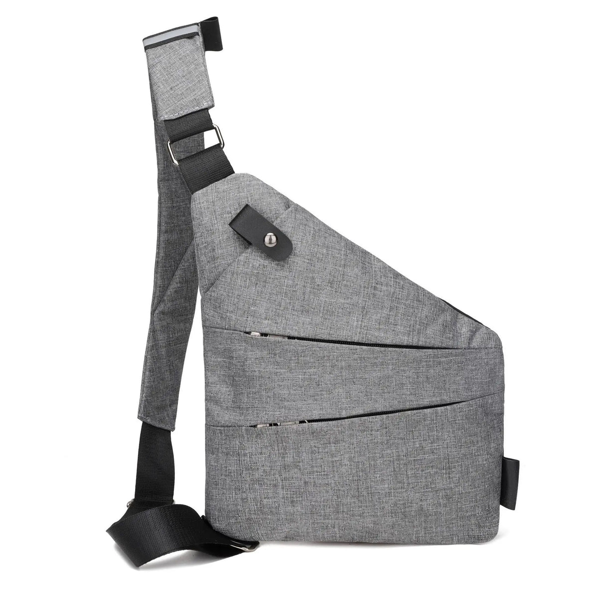sac poitrine en nylon antivol homme gris