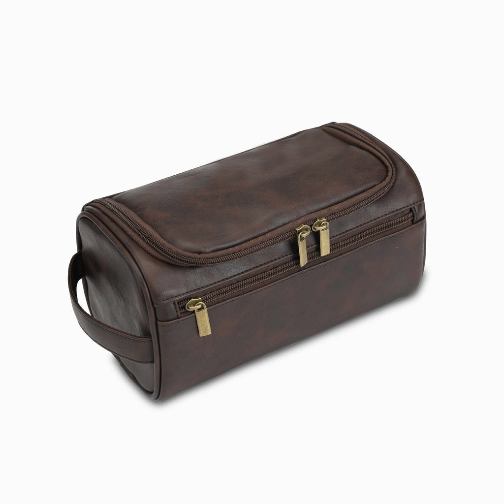 trousse de toilette à suspendre vintage marron foncé